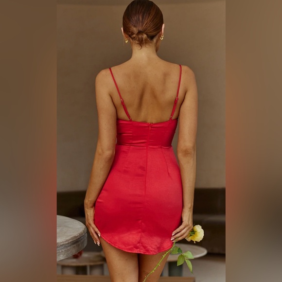 Selfie Leslie Hearts Beating Keyhole Bust Gathered Side Mini Dress - M - Picture 2 of 10